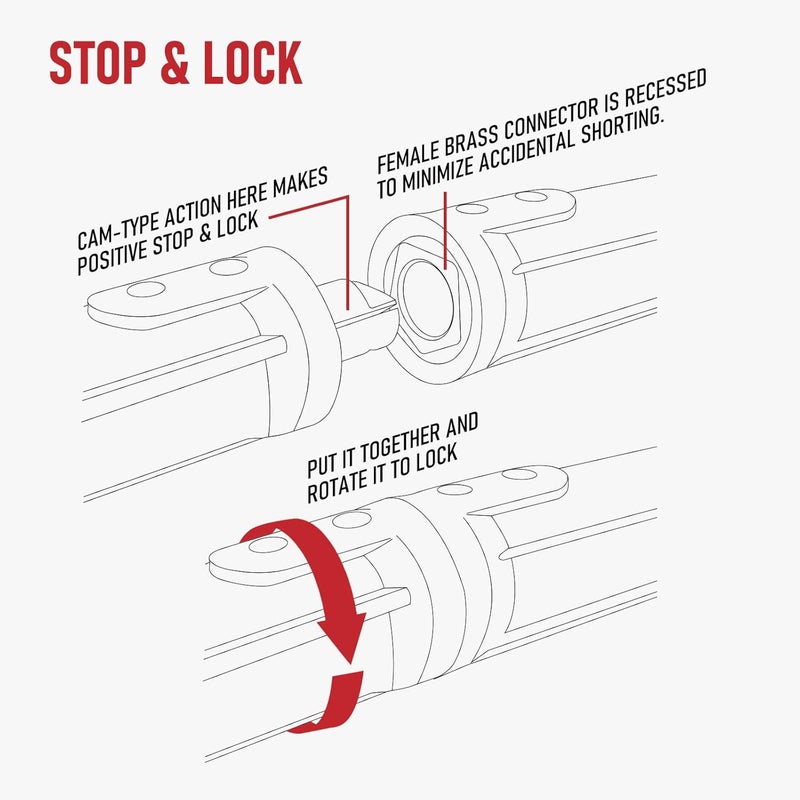 RX WELD LC40 Cable Connector Set, Includes Black Male and Female for Cable Capacity: 1/0 Thru 2/0 (50-70mm²) - Image 3